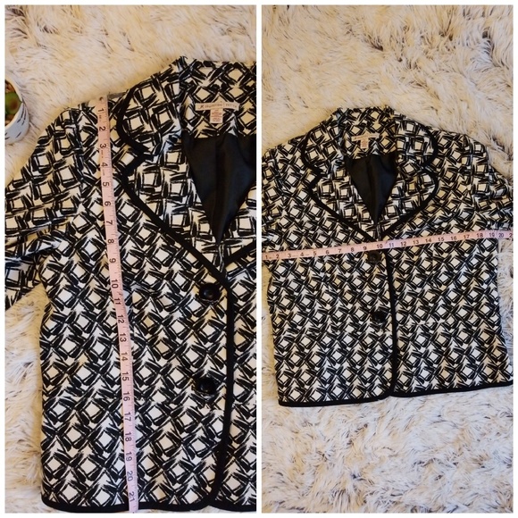 💋JM Collection 12P lined black and white blazer. - Picture 3 of 6